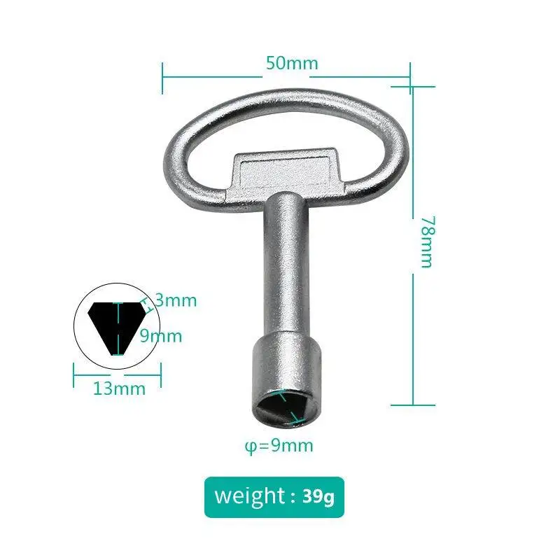 Universal Elevator Door Lock Water Valve Key Wrench Utility Key Plumber Inner Triangle Key For Electric Cabinets Metro Trains