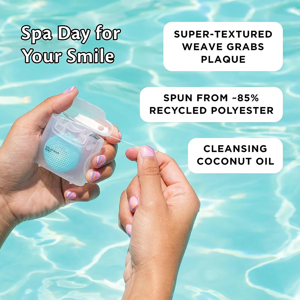 Private Label Dental Floss 30M Coconut Flavor Thread Silk Waste Biodegradable Dental Floss