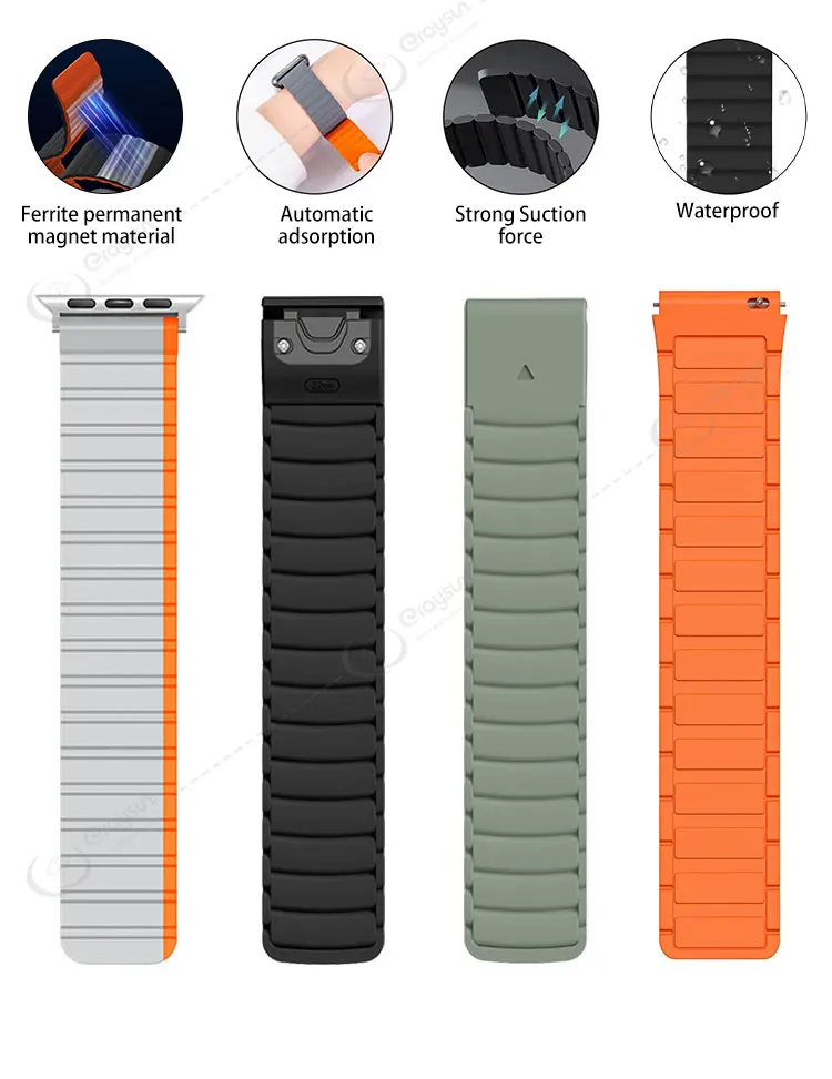 Eraysun Silicone Magnetic Watch Strap 22mm For Huawei GT3 GT2 For Samsung Gear S3 Frontier Classic Watch Band Bracelet