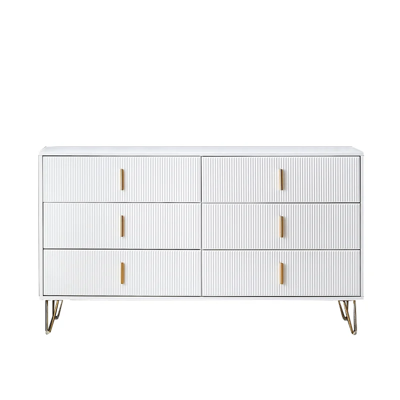 Modern White Bedroom Dresser with  6-Drawer Cabinet  side cabinet for living room
