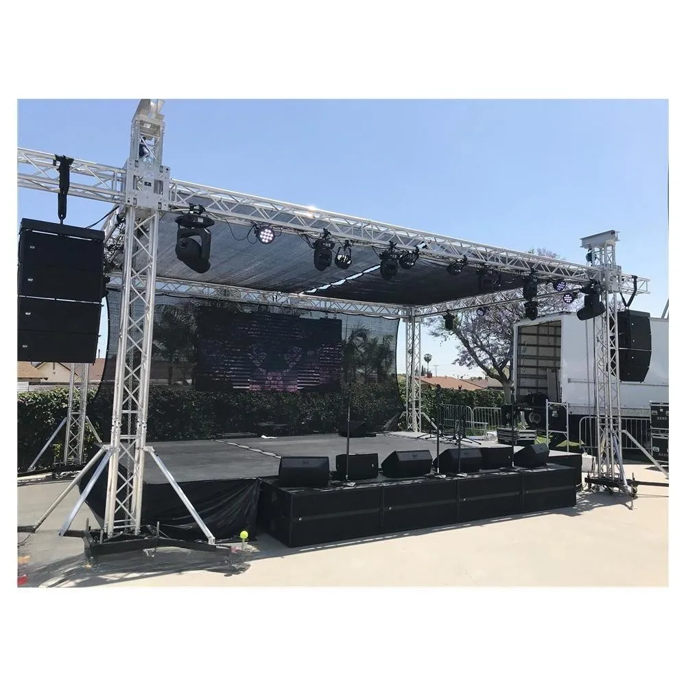 Customized prefabricated aluminum roof trusses structure entrance display design truss  for sale