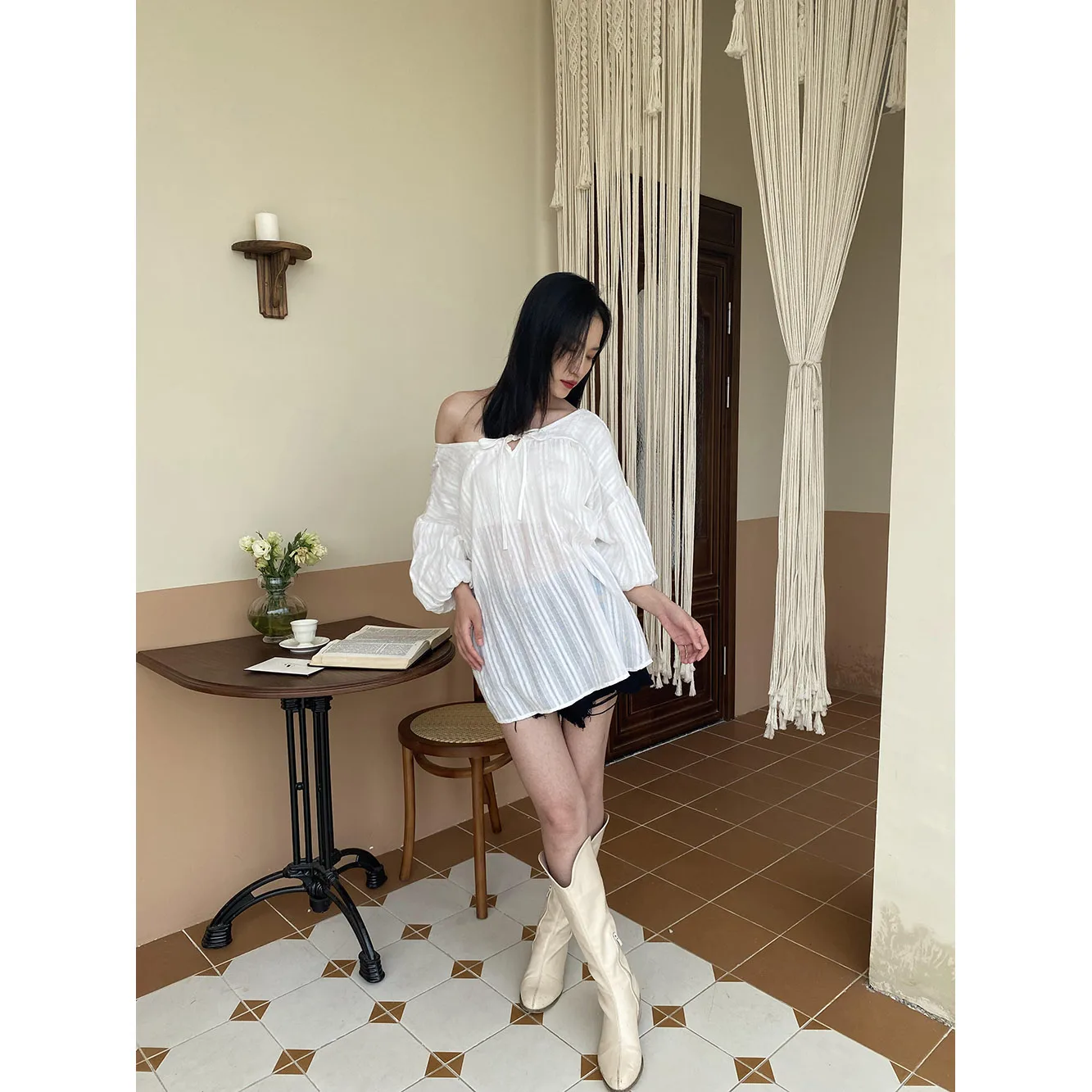 SOUL ECO Embroidery Blouse Women Vintage Lady Casual Short Long Sleeve Shirt Blouse for Women