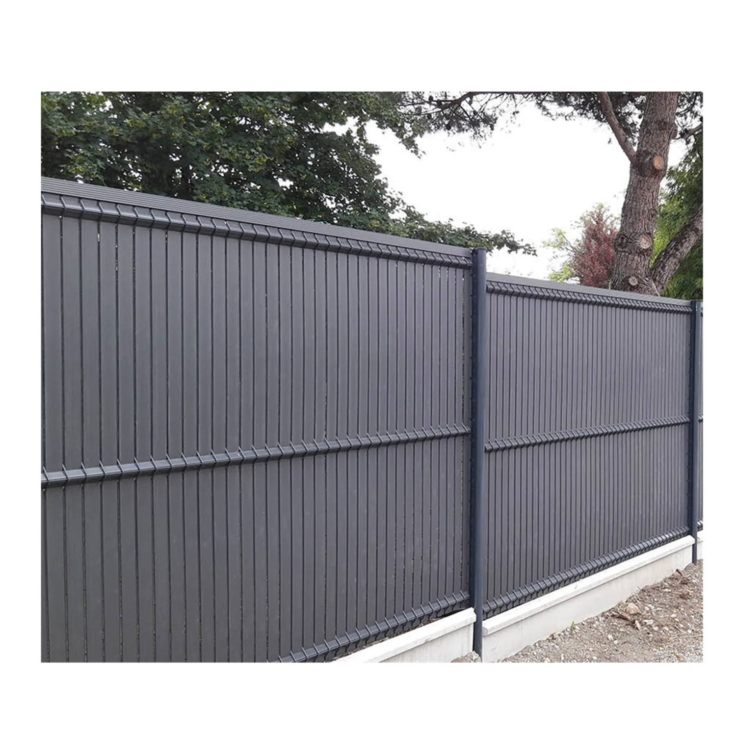 Vertical Strip 3D Occultation KIT  Anthracite Decoration Panel Privacy Garden Fence PVC slat