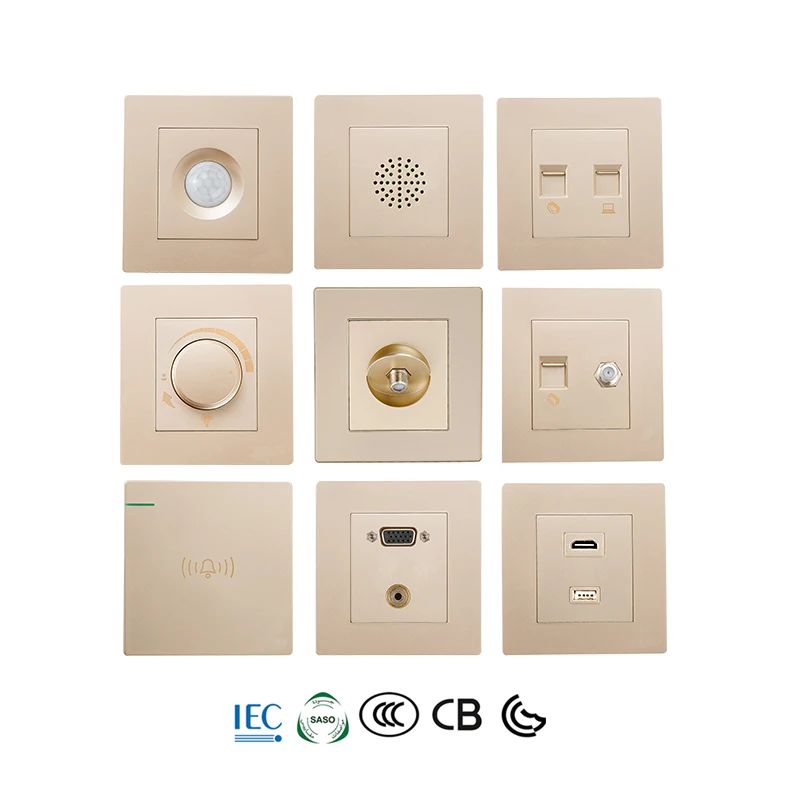 Home hotel uk standard 16A PC button switch electric switches and sockets