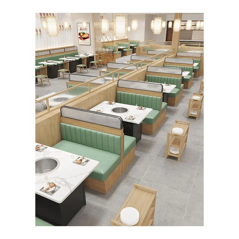 Hot Pot Table Five Star Hotel Used Smokeless  White Marble Hotpot Table