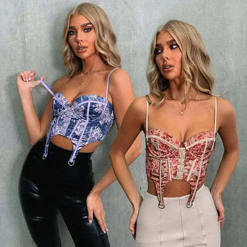 
2021 Women Vintage Corset Tops for nightclub outfit slim fit shapewear designer blouse women corset tops 