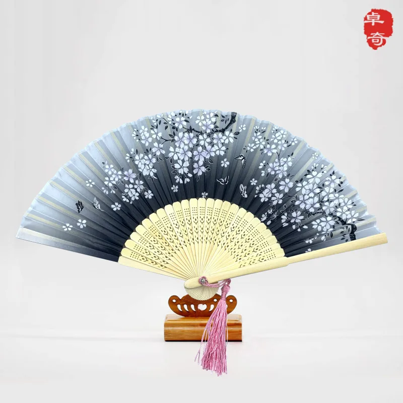 
Ancient folding traditional craft chinese style lady dance bamboo fan imitation 