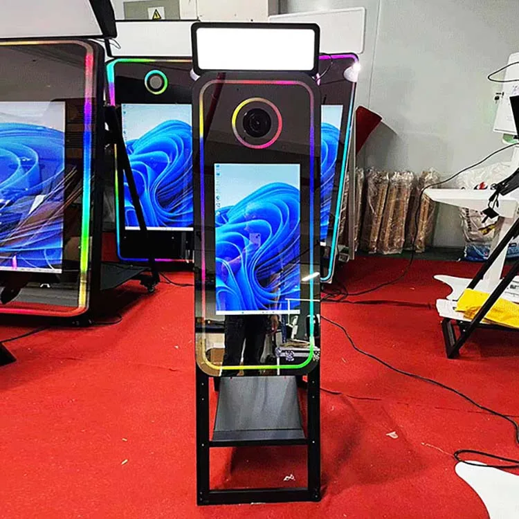 Portable 13.3 Mirror Photo Booth for Indoor and Outdoor Use with Free Props Accessories Intelligent Big Mirror Vending Machine