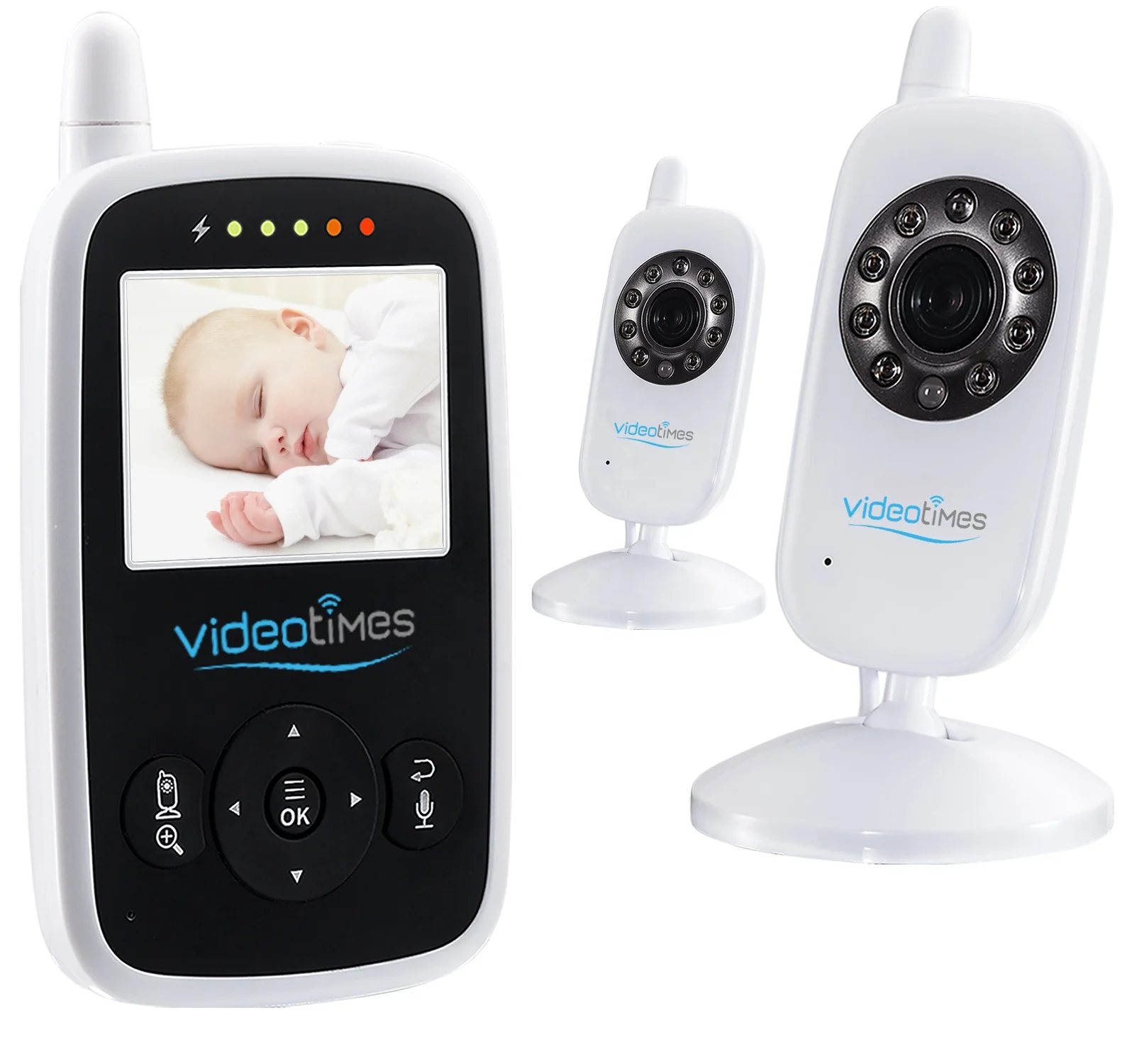 Videotimes 2.4 Inch wireless video monitoring with 2 digital cameras smart baby monitor