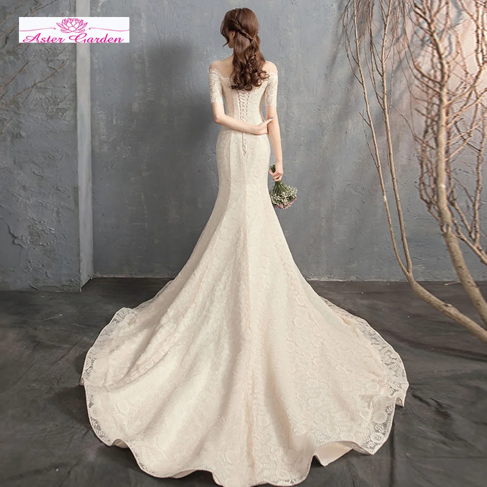 Vestido Noiva Sereia New Arrival Short Sleeve Lace Mermaid Wedding Dresses Alibaba China Shop Online Bridal Gowns Abiti Da Sposa