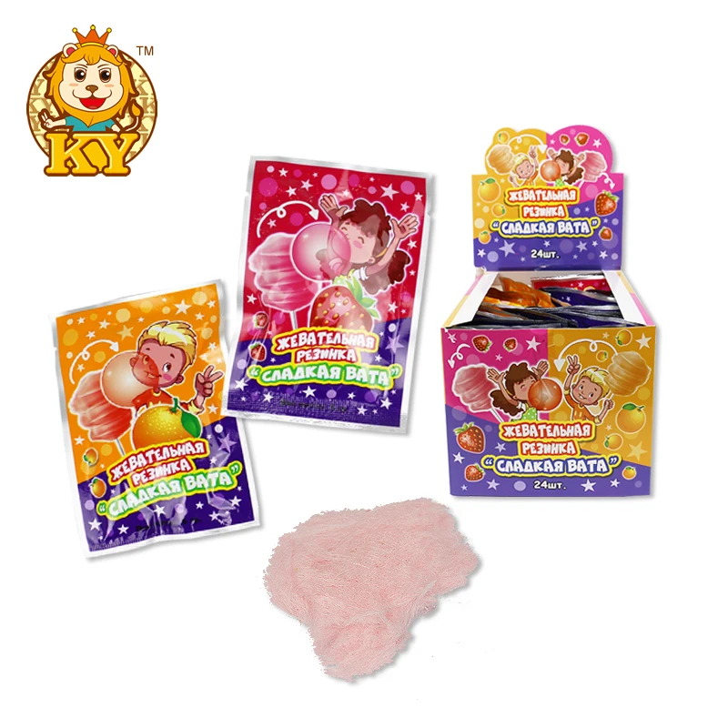 Manufacturer wholesale halal cotton gummy candy bubble gum marshmallow gum snacks for kids