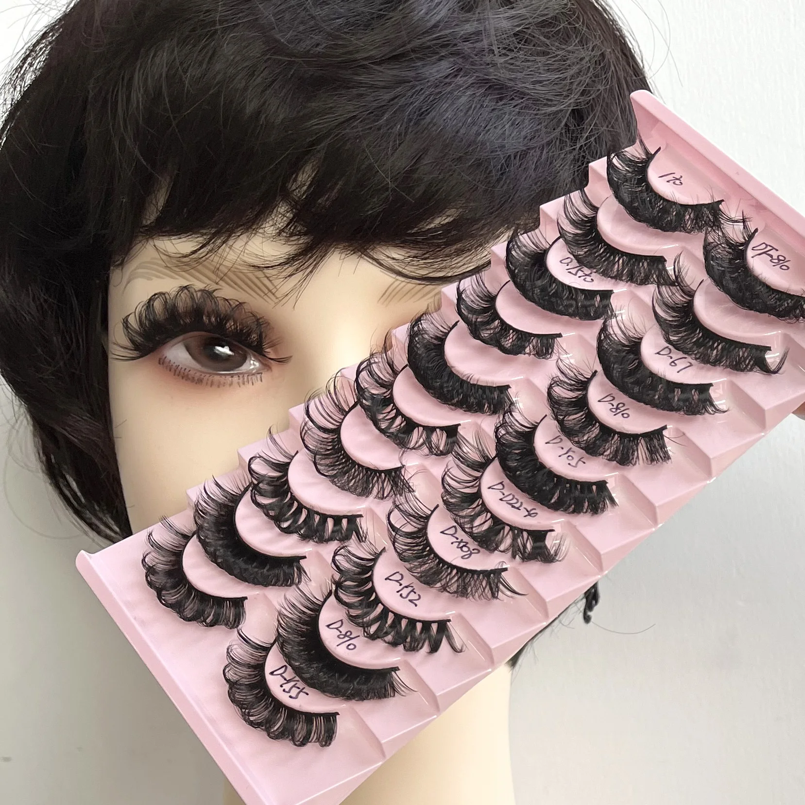 Wholesale Winged Eyelash C D Dd Curl Strip Eyelashes Vendors Custom Packaging Volume Russian Strip Lashes
