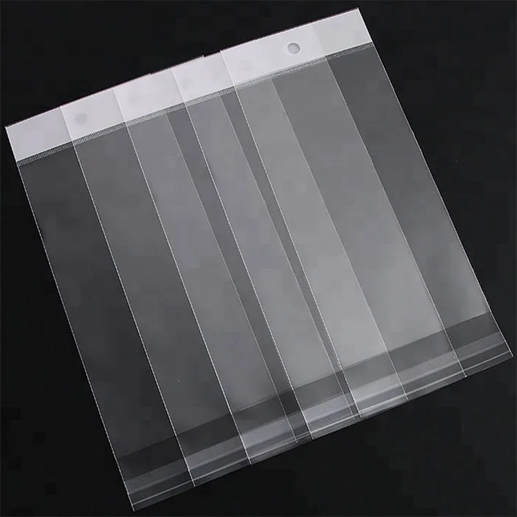 Transparent round hole opp header polybags with self adhesive