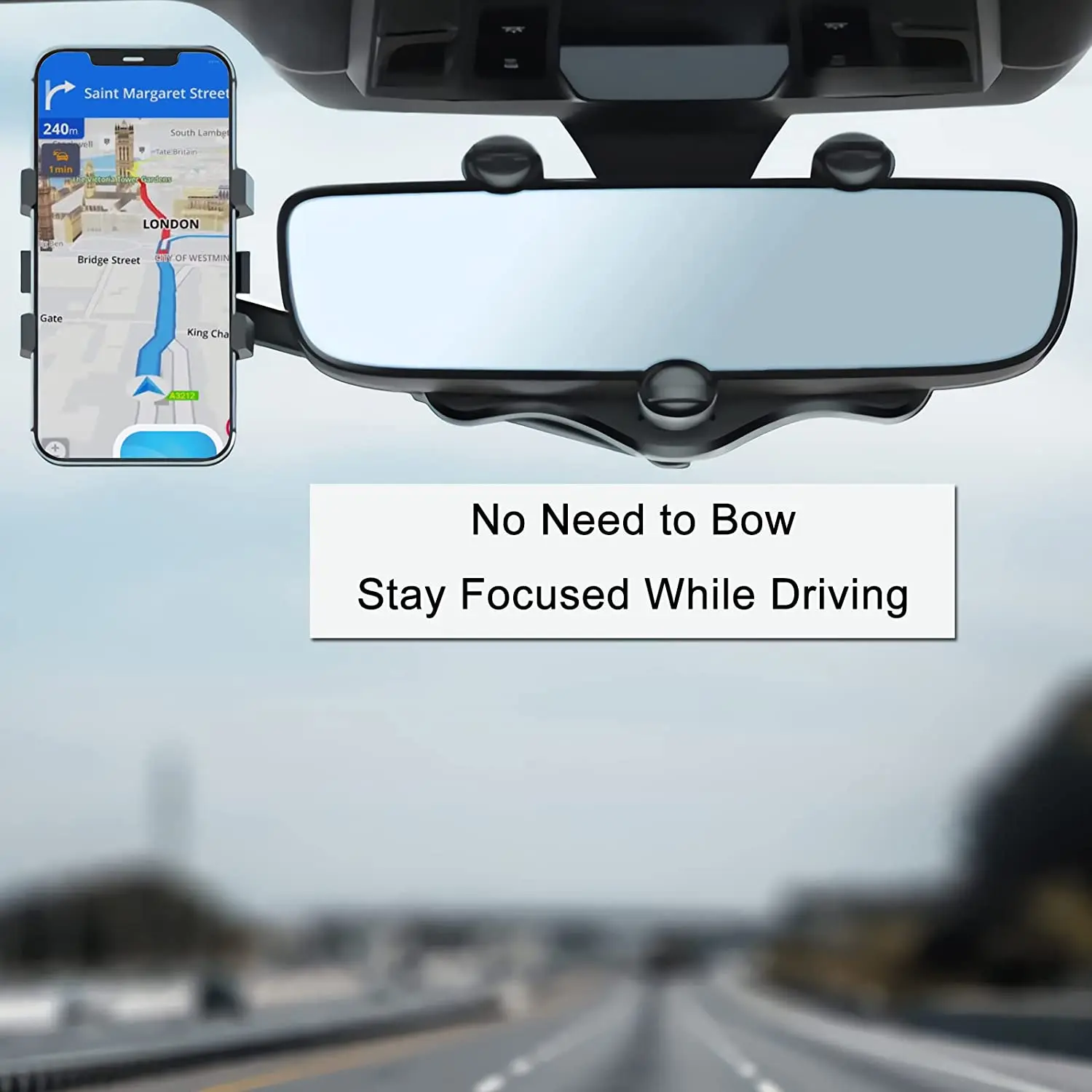 New Trending Products Car Phone Mount 360 Rotation Adjustable Rearview Mirror Mobile Phone Holder for Car