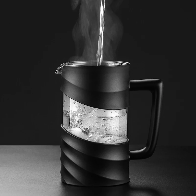 New Design Food Grade Heat Resistant High Borosilicate Glass French Press Coffee Maker