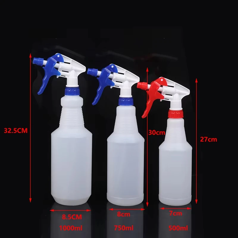 HDPE 500ML 750ML 1Liter Plastic Cleaning Bottle Portable Spray Bottle Car Washing Refillable Atomizer Multipurpose Gardening