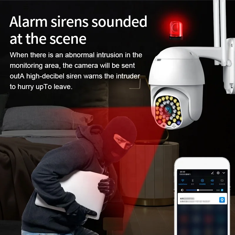 
2021 2/3MP wifi camera for home security PTZ two way audio auto tracking Ycc365plus security light camera 