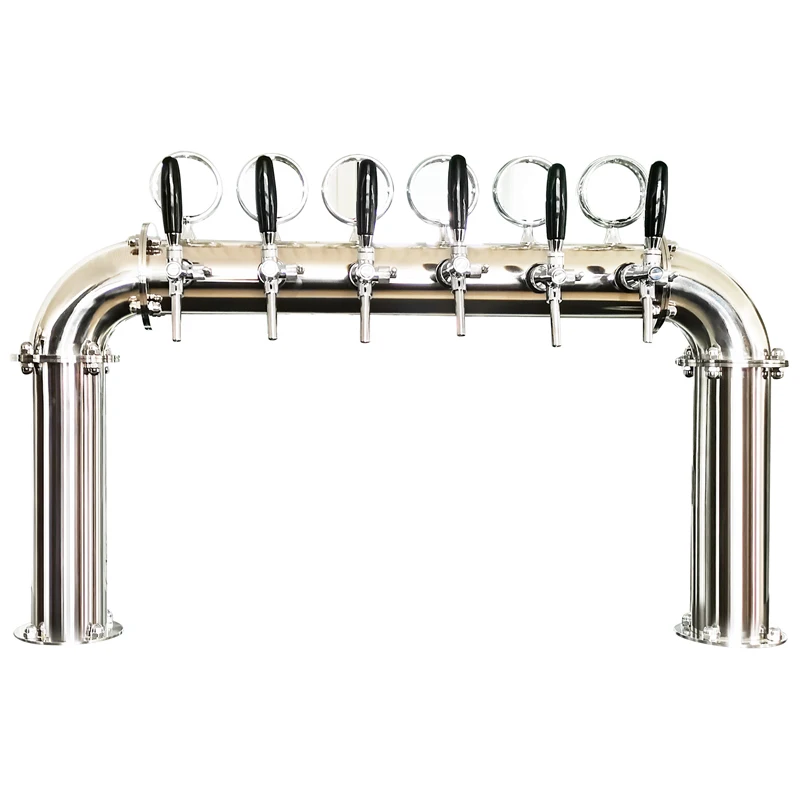 White U Tower Stainless Steel 6 Tap Tower 102mm Beer Dispensing Equipment Draft Beer Tower