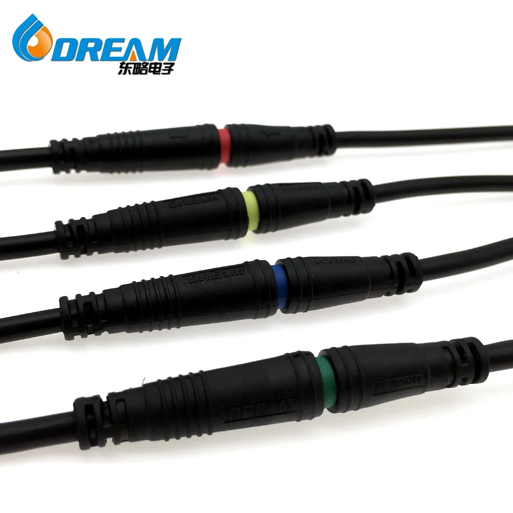 Dream-start OEM M6 IP65 Connector 2 3 4 5 6Pin Electric Bicycle Ebike Signal Cable Waterproof Connector