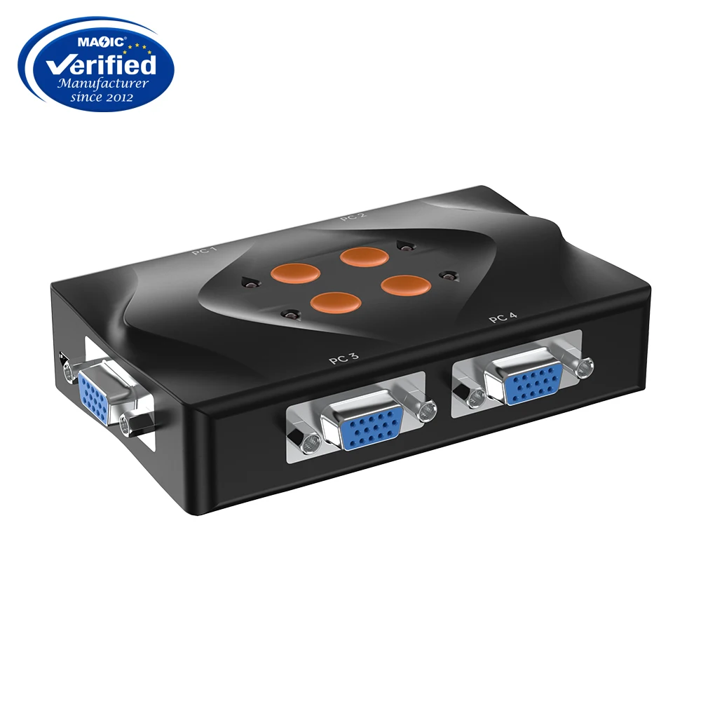 4 Input 1 Output VGA KVM Switch 4-Port Key Switch Switcher HD Resolution Desktop Control Switcher