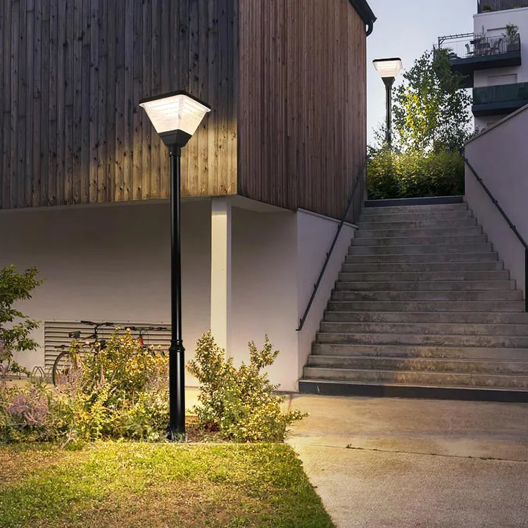 Factory customization garden lamp solar pole 2.5m aluminum garden pole lighting