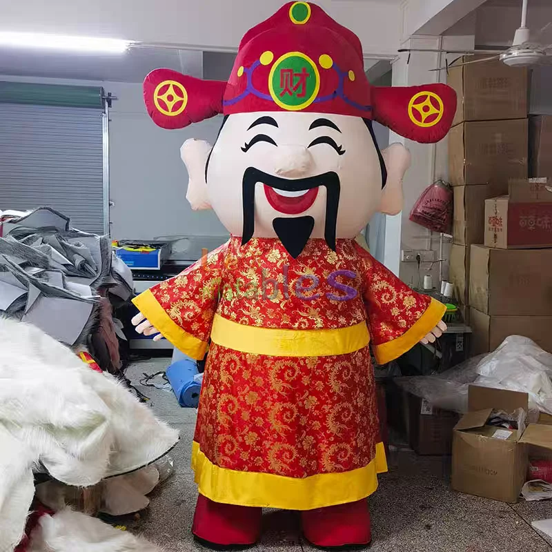 Spring Festival Hot Inflatable God Of Wealth Amusement Parade Inflatable Cartoon Mascot Costume For Chinese New Year