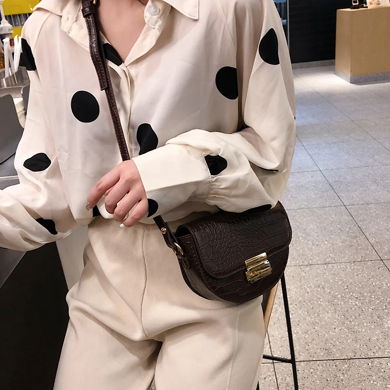 Manufacturer supply fashion crocodile pattern lady mini tote cross body bag