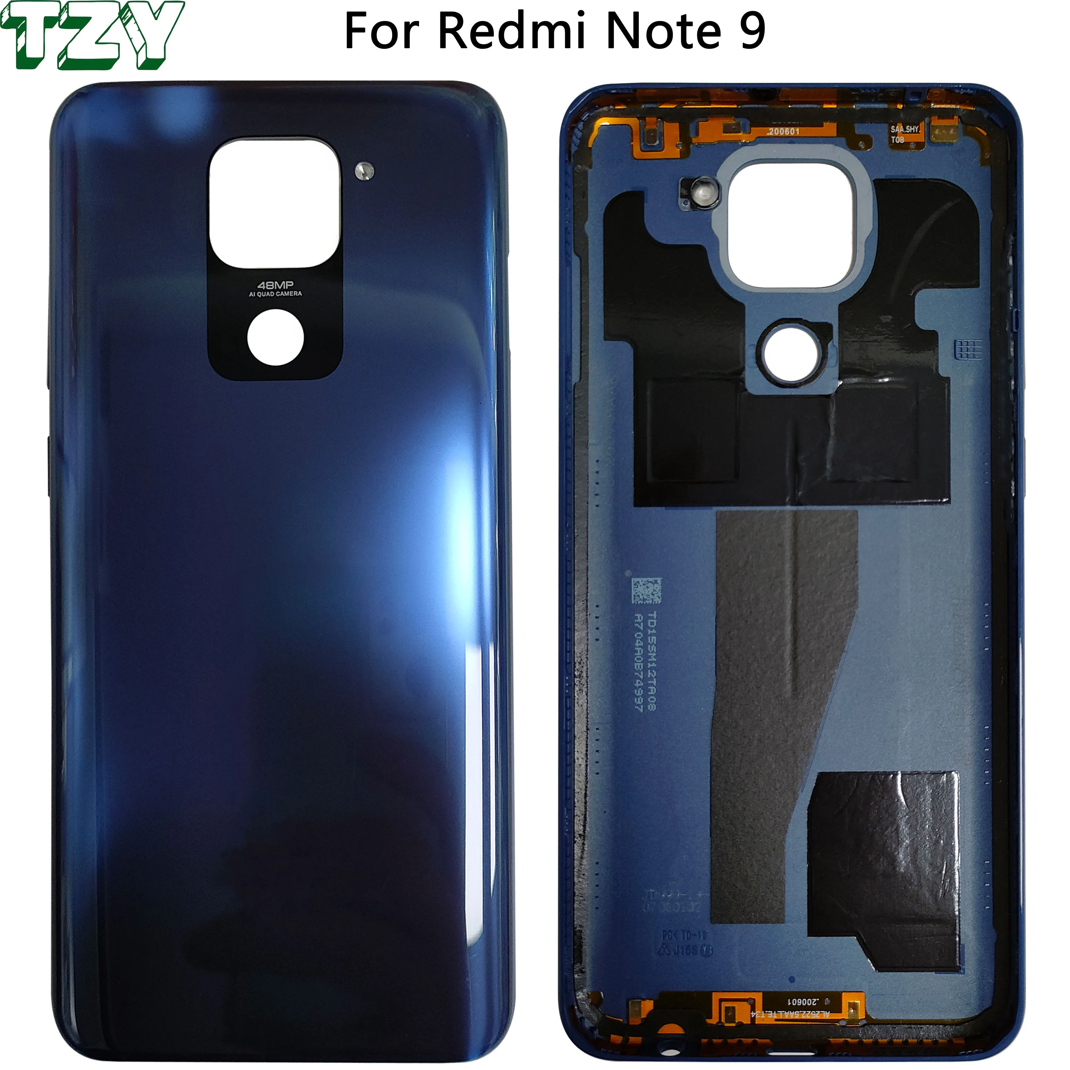 Задняя крышка батарейного отсека телефона для Xiaomi Redmi Note 9, задняя крышка корпуса, запасные части