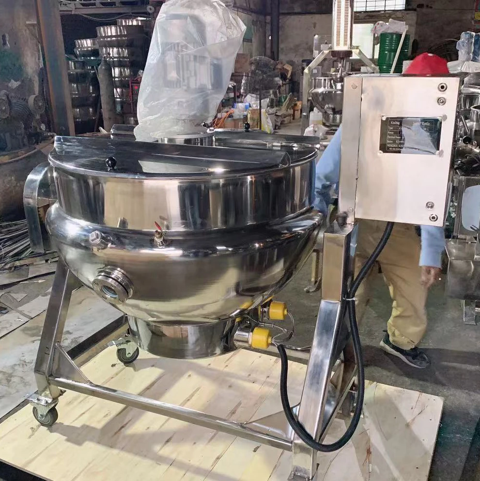 Stainless steel gas heating cooking boiler paste steam jacketed kettle 100L 200L 300L