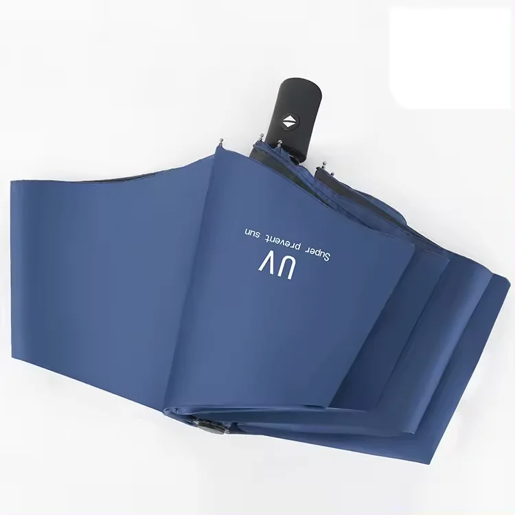 YB Wholesale Promotional 3 Folding Uv Automatic Umbrella for Rain Windproof Custom Umbrella with logo Prints