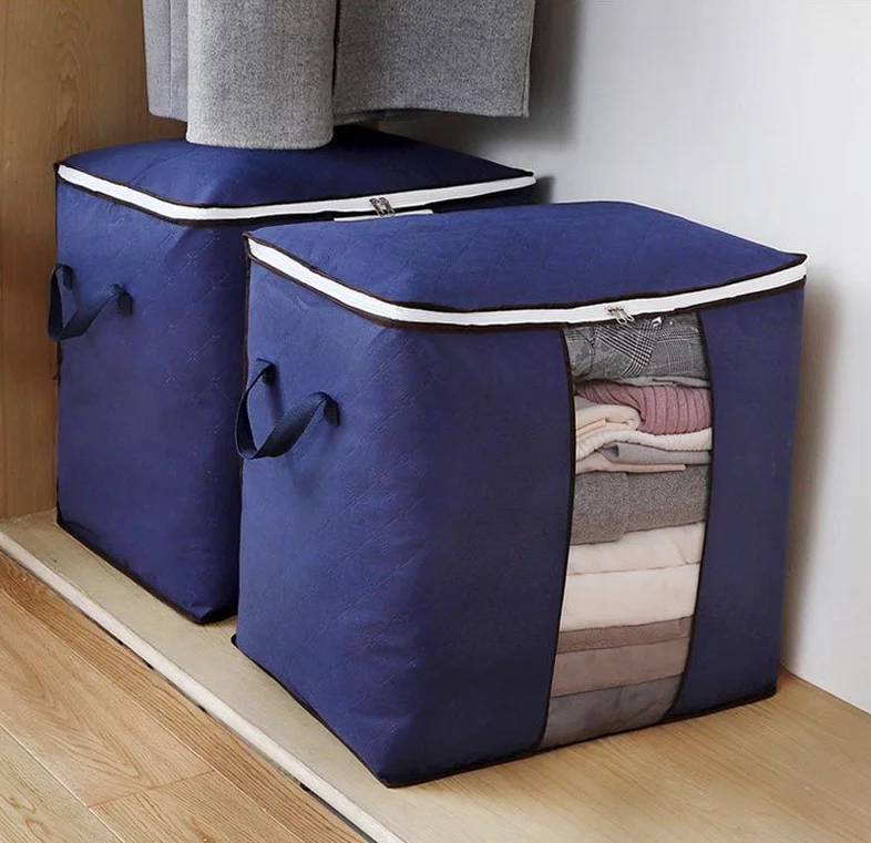 90L Large Storage Bags Clothes Storage Bins Foldable Closet Organizers Storage Containers with Durable Handle
