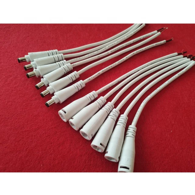 12V 5.5X2.1Mm Female DC Power Socket Connector Cable Plug Wire For  LED Light