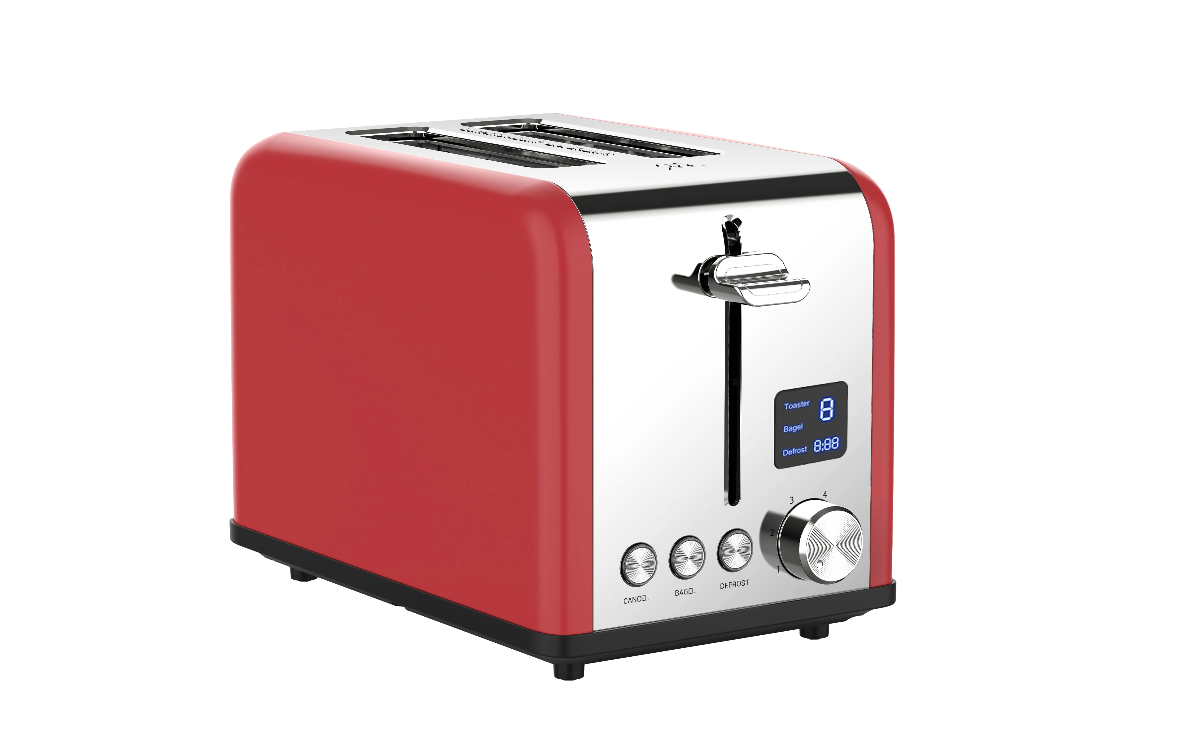 Hot Selling Electric 2 Slice Toaster Stainless Steel Bread Toaster LED Timer Display Digital Toaster