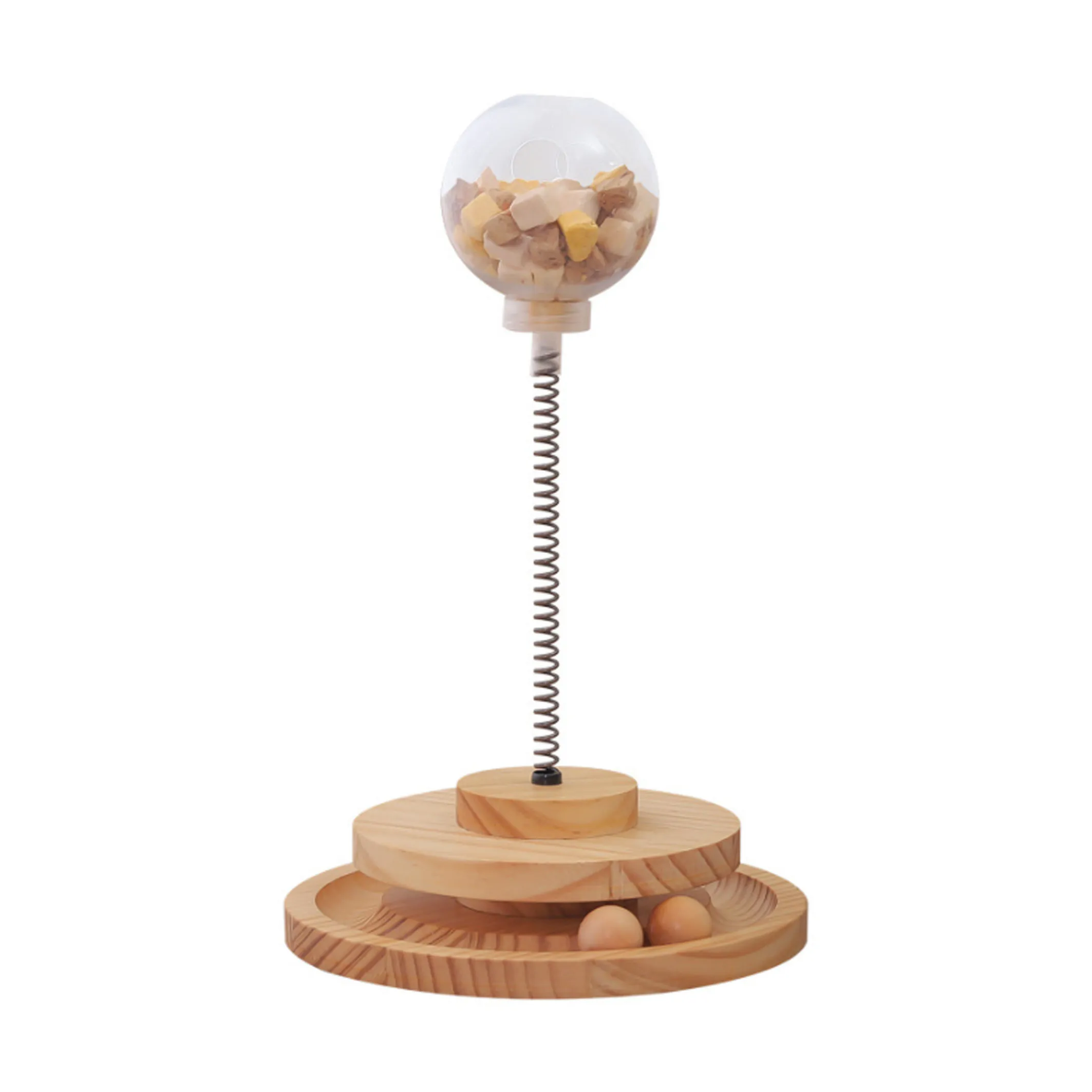 Factory Direct Sales Solid Wood Turntable Cat Toy Pet Tableware Education Tumbler Food Drop Ball