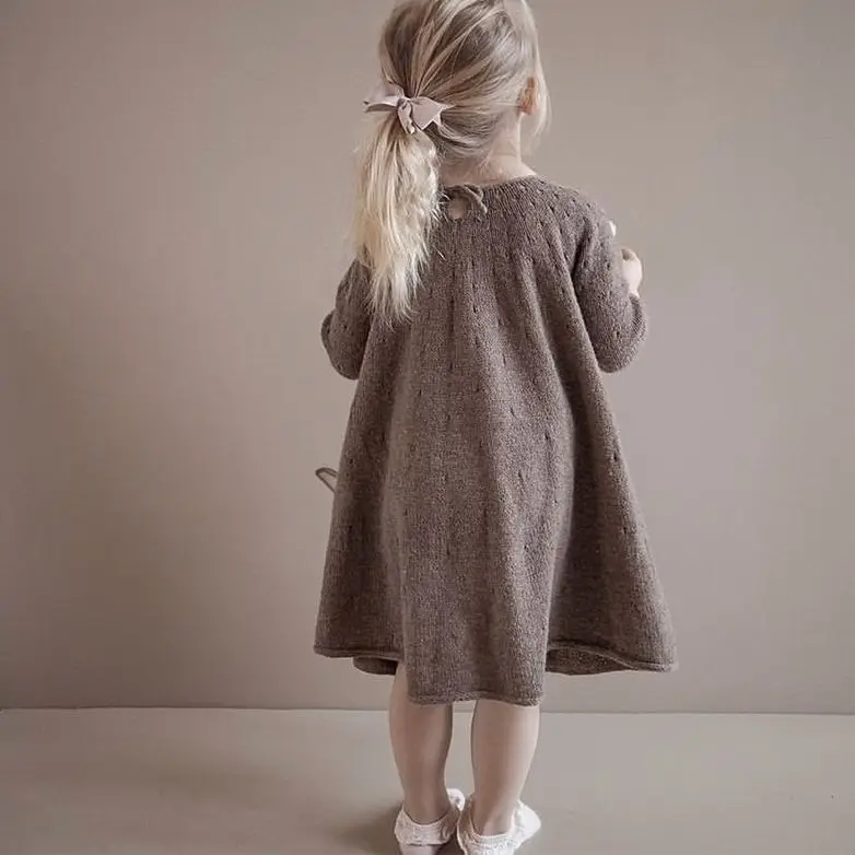 Organic Cashmere Cotton Natural Knitting Baby Dress