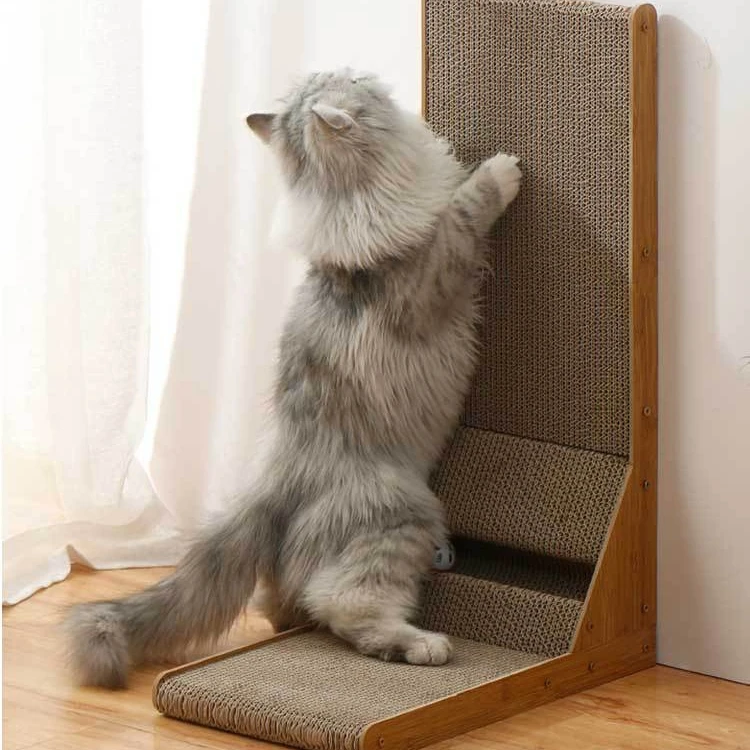 JOYSING Hot Selling Cat Scratcher L Shape Cat Scratch Pad Wall Mounted Cat Scratching Cardboard