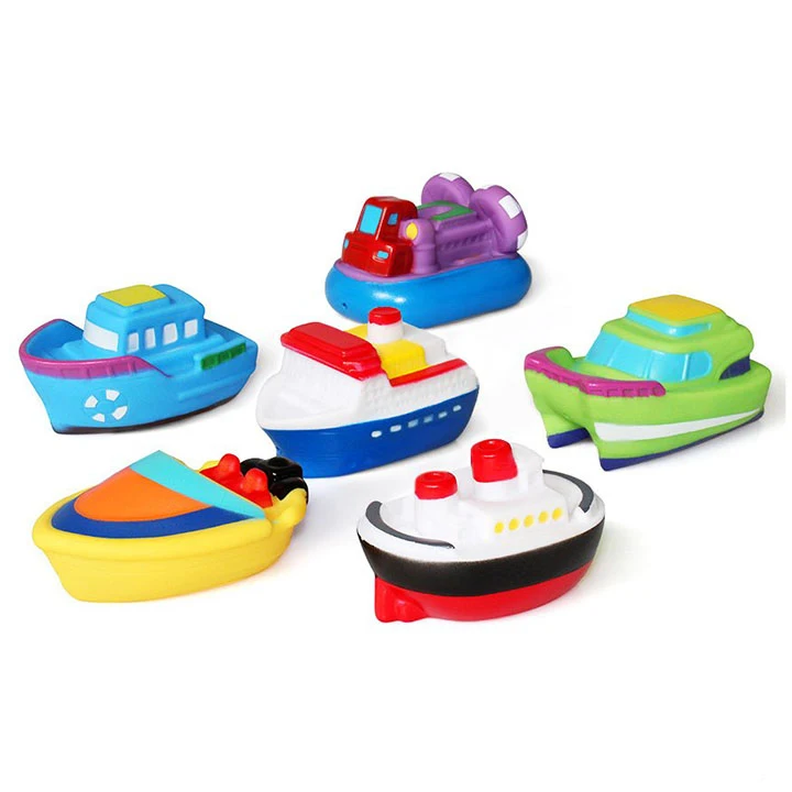 Rubber Floating Squirt Boats Bath Toy For Baby