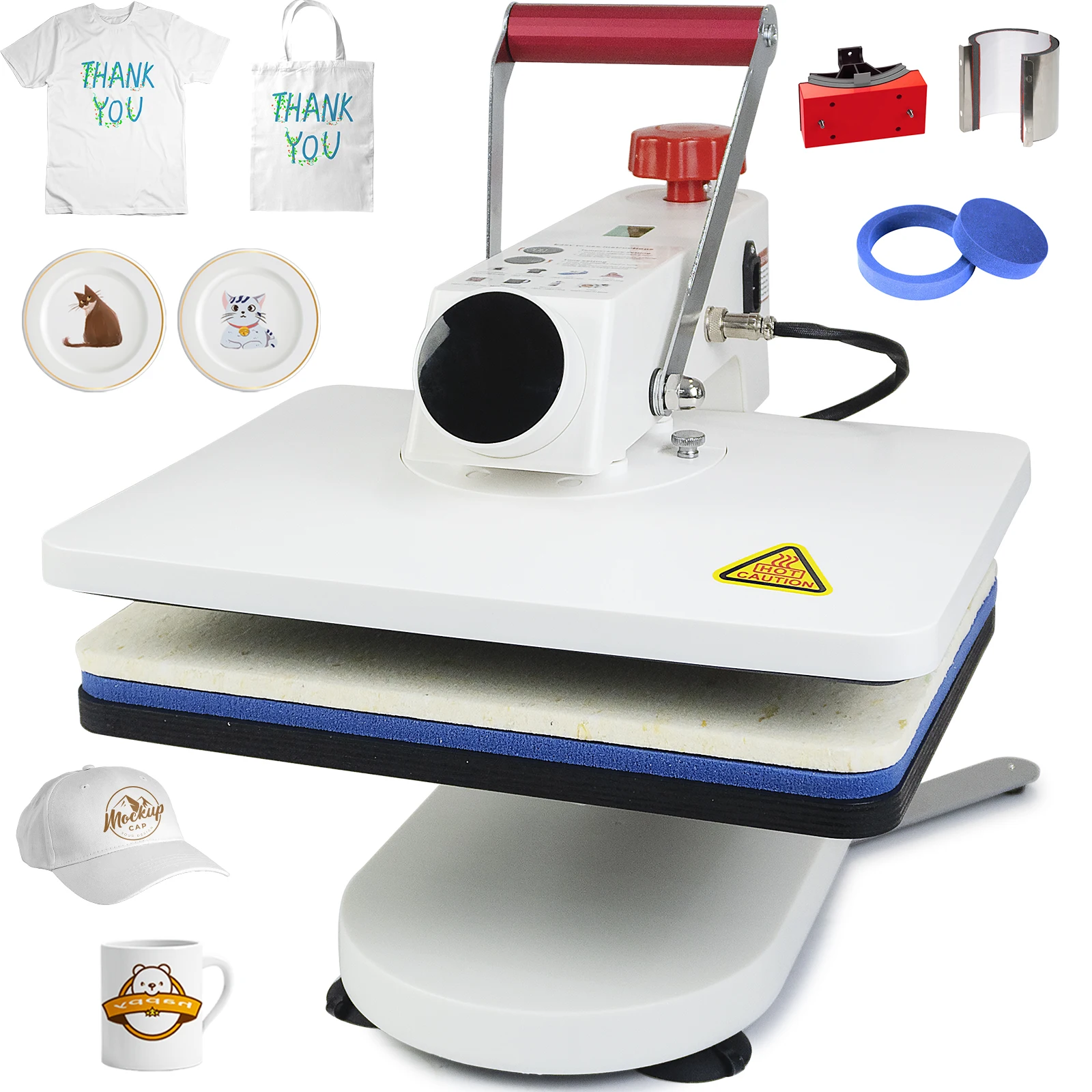 Freesub 5 in 1 hat/cap Heat Press Machines 12x15 Swing Away Tshirt sublimation Printing Machine for t-shirts mug F910-5