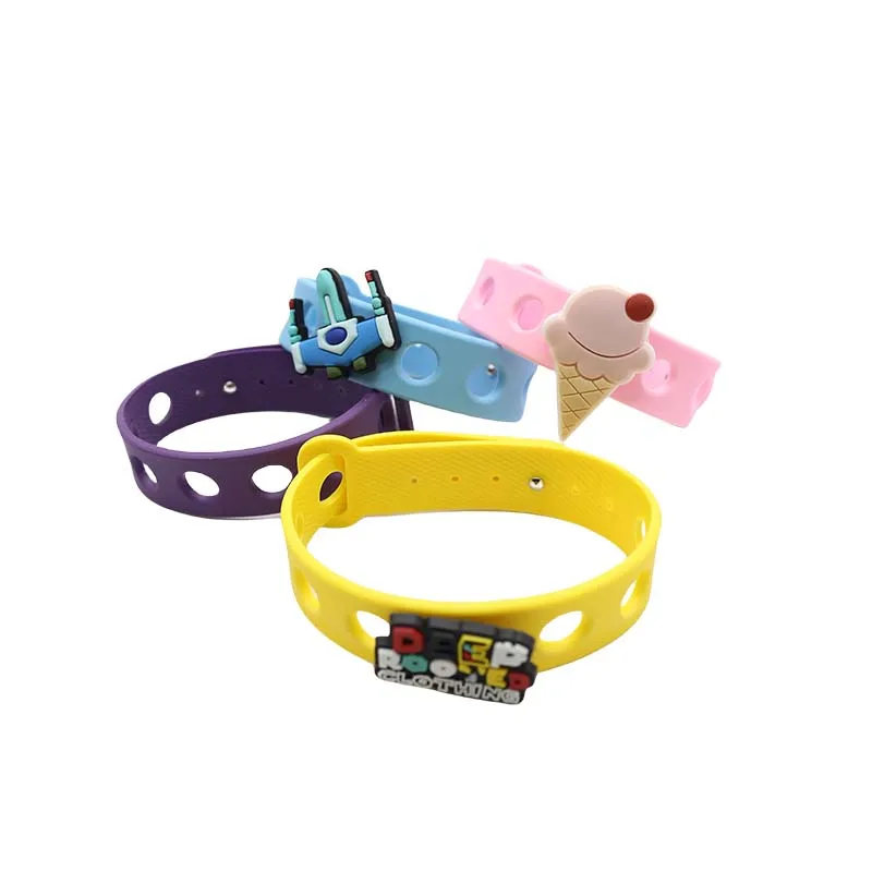 Wsnbwye silicon bracelet thin  band Wrist strap Clip Event Party Custom Adjustable Wrist strap silicone crocs bracelet