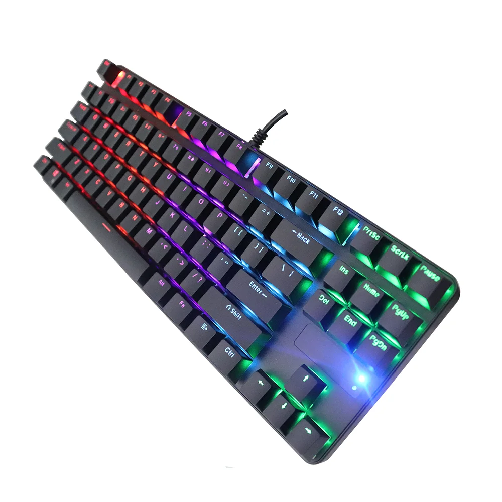 Wholesale Mechanical Keyboard 87 Keys Ergonomic Custom pc Computer Laptop RGB Backlit Gaming Mechanical Keyboard