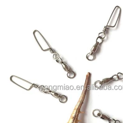 Ball bearing swivel and two solid ring fishing snap swivel