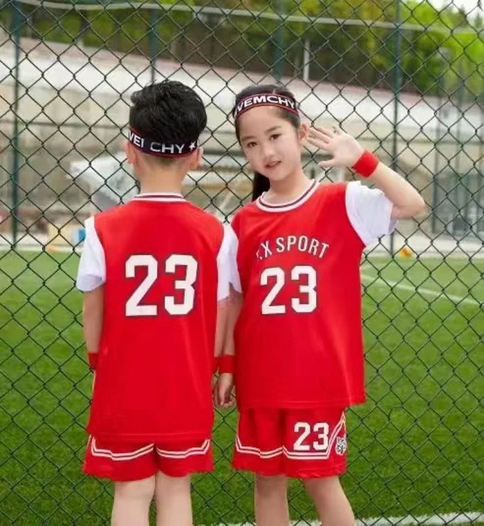 Kids Basketball Jersey Custom Breathable Basketball Uniform School Children Training Clothes Set Basketball T Shirt For Boys