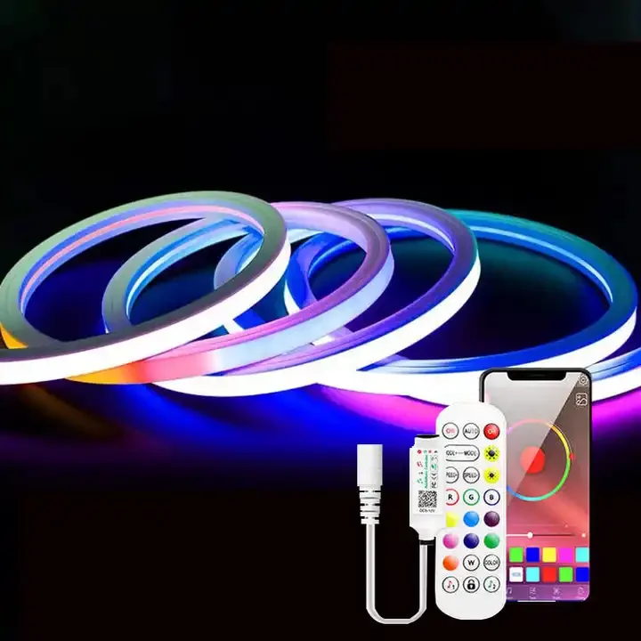 Led Neon Strip Light Smooth Lighting Diy Cable Rgb Led Strip Lights Outdoor Waterproof Addressable Led Strip Neon Flex