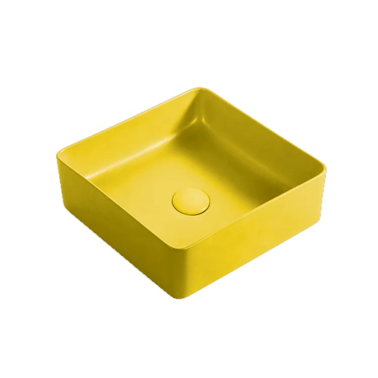 Современная квадратная матовая белая раковина без отверстий для отеля, керамическая художественная раковина