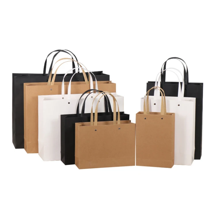 Factory wholesale kraft paper treat bags for clothes kraft paper bag with handles