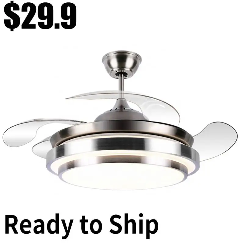 New style indoor acrylic led ceiling fans light with remote control perfectly for home decoration