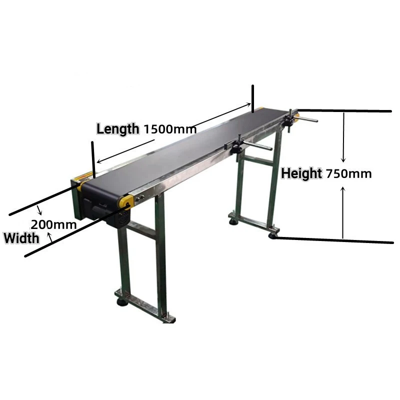 Stainless Steel/Aluminium Alloy Frame Portable Flat PVC Belt Mini Conveyor for Inkjet Coder