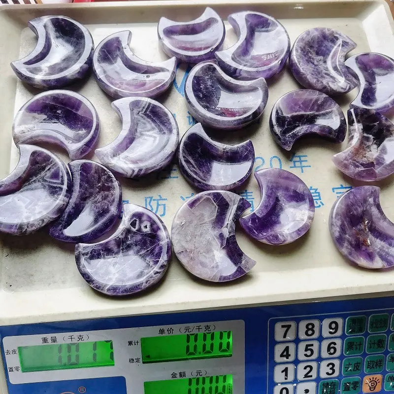 Wholesale Price Hand Polished Bowl Crystals Carving Craft Natural Dream Amethyst Moon Bowl