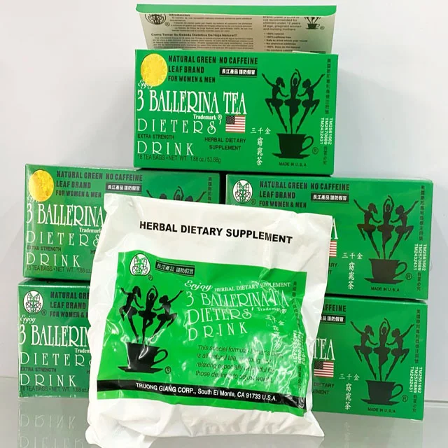100% Naturally Herbs Caffeine Free 3 Ballerina Tea for Beauty Slim Smooth Skin