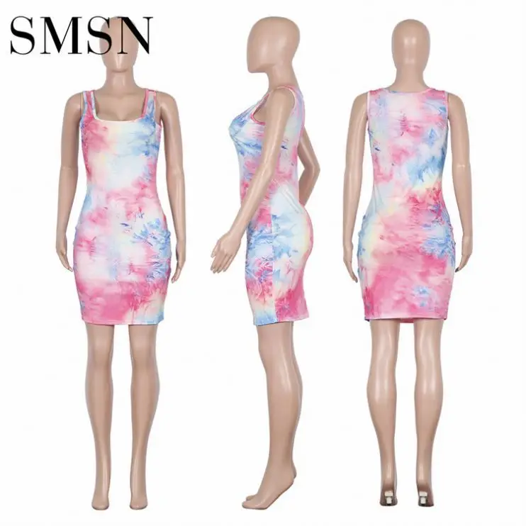 Summer women wholesale clothing sleeveless bodycon Fashion Women Casual Plus Size Dress For Women